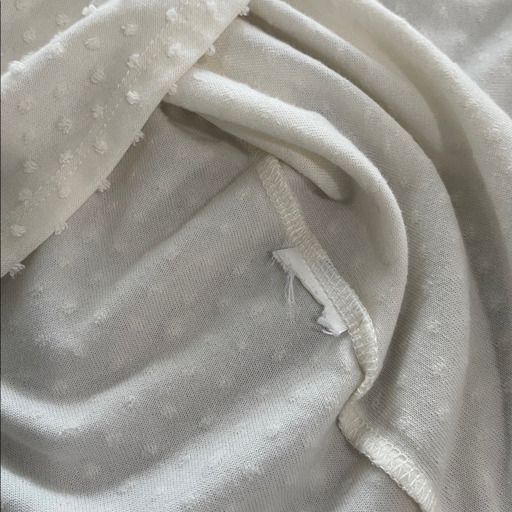 J. Crew Clip-dot smocked-neck top blouse cream ivory long sleeve size M - Picture 5 of 11